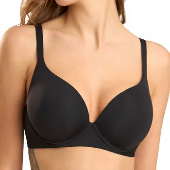 Dámské spodní prádlo Balkonetka podprsenka černá, hladká, bezešvá, bandážovaná, měkká, Lormar 70B