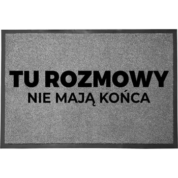 Rohožka VCHODOVÁ ROHOŽKA ŠEDÁ 40X60 CM KE DVEŘÍM S HUMOREM ZÁBAVNÁ "TADY SE POVÍDÁ"