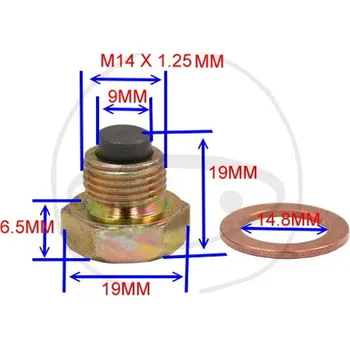 Auto-moto Magnetický vypouštěcí šroub JMP M14X1.25 s těsněním SUZUKI AN 400 Burgman 2001-2014