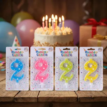 Dortová svíčka Narozeninová svíčka číslo 2 s hvězdičkami MONDEX