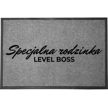 Rohožka VCHODOVÁ ROHOŽKA ŠEDÁ 40X60CM KE DVEŘÍM VTIPNÁ SPECIÁLNÍ RODINA BOSS