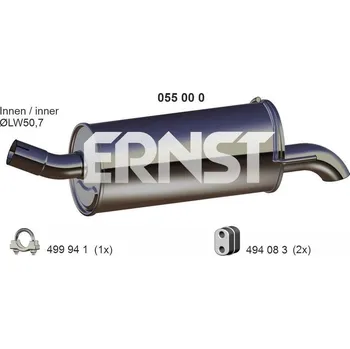 Tlumič výfuku Zadní tlumič výfuku ERNST 055000