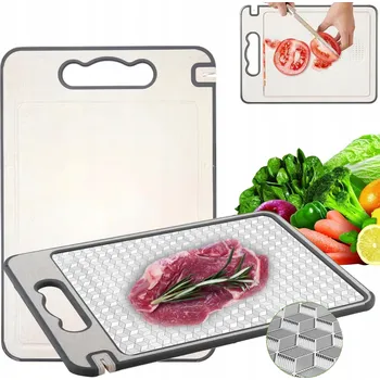 Kuchyňské prkénko Oboustranná krájecí deska OCEL kuchyňská protiskluzová s ostřičkou, 36 cm