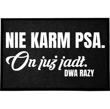 Rohožka ČERNÁ VSTUPNÍ ROHOŽKA 60X40 POD DVEŘE - NEKRMIT PSA
