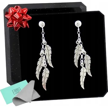 Náušnice STŘÍBRNÉ NÁUŠNICE PEŘÍČKA VISACÍ NA PUSKETU