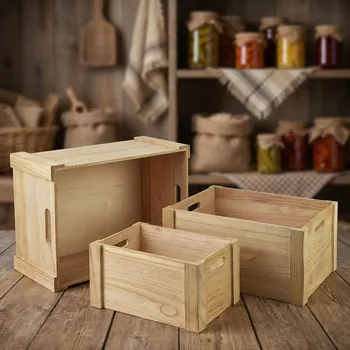 Úložný box Sada dřevěných bedýnek MONDEX RINO 3 ks