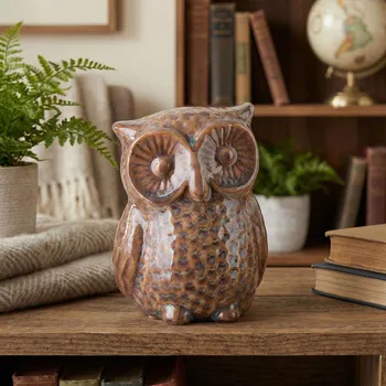 Pokladnička Pokladnička sova MONDEX SAGGIO 10×9×13 cm hnědá