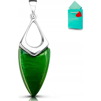 Přívěsek Náušnice obsidián stříbrné, zelený kámen, obsidián s kamenem, stříbro 925