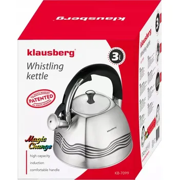 Varná konvice Tradiční ocelová Konvice Klausberg 3 l šedá