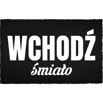 Rohožka KOKOSOVÁ ROHOŽKA ČERNÁ VSTUPNÍ 60X40CM - VÍTEJTE, VSTUPTE BEZ OBAV