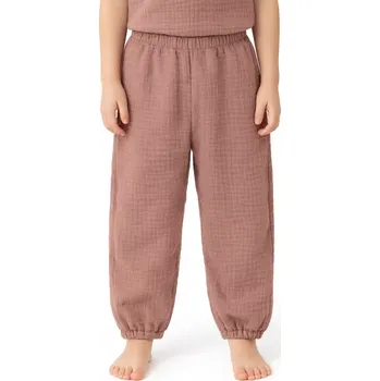 ESITO | Dětské mušelínové kalhoty Luca Brown - hnědá / 80