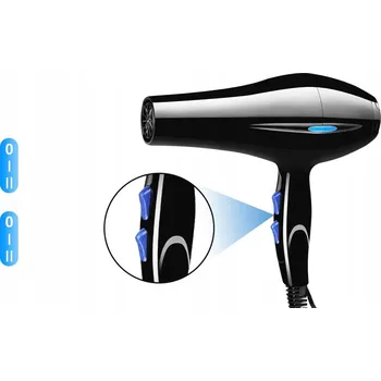 Fén Fén na vlasy s ionizací, silný výkon, DIFUZÉR, studený vzduch, koncentrátor