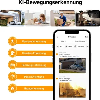 IP kamera AMOROM Vnitřní kamera 360° 2K s Alexa WiFi 2.4G, 2 kusy