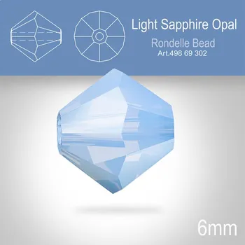 PRECIOSA Bicone MC BEAD (sluníčko) velikost 6mm. Barva Light Sapphire Opal. Balení 18ks .