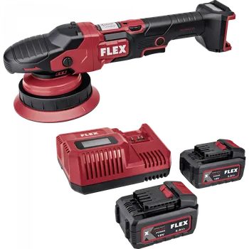 leštička FLEX XCE 2 8 150 18-EC Set, Akumulátorová excentrická leštička s permanentní rotací 18 V (Verze: s rychlonabíječkou a 2x baterií 5.0 Ah)