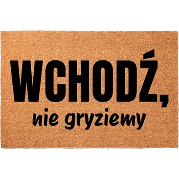 KOKOSOVÁ ROHOŽKA PŘED DVEŘE 60X40 CM - NEKOUSÁME, VTIPNÝ NÁPIS