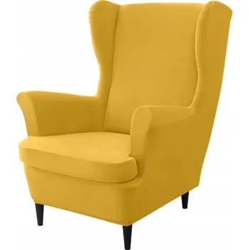 Napínací potah Potah na křeslo UŠÁK MEDOVÝ žlutý HOŘČICOVÝ