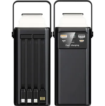 Powerbanka Powerbanka 60000 mAh 45W PD QC4.0 Se 4 kabely Micro USB A TP-C iOS Svítilna