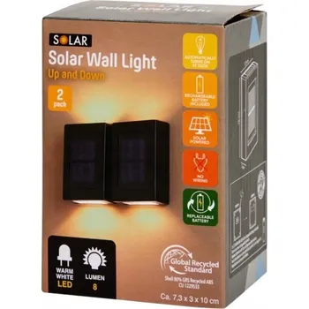 Venkovní osvětlení Venkovní solární nástěnné lampy Up & Down Solar 2 ks