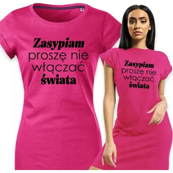 Dámské pyžamo Dámské pyžamo fuchsiové Košile Noční pohodlné Prosím nezapínat světlo - S