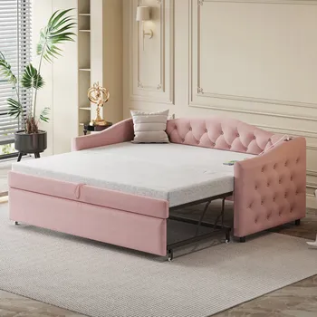 Postel Jednolůžková dřevěná postel Arhatreya 90x200 v odstínech růžové