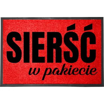 Rohožka ČERVENÁ VSTUPNÍ ROHOŽKA PŘED DVEŘE 60X40 - VLASOVÁ STRUKTURA