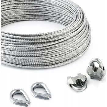 Lany Lanová sada, pozinkované lano 10mm 6x37, 20m, 2x oka 10mm, 2x svorky 10mm