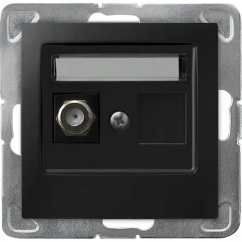 Elektrická zásuvka Anténní zásuvka nástěnná Ospel černá