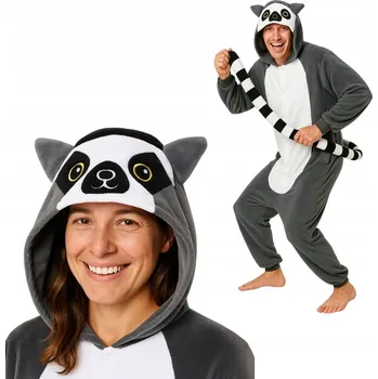 Karnevalový kostým Pyžamo Overal Kigurumi Kostým Lemur XXL: 185 - 195 cm