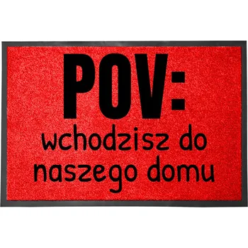 Rohožka ČERVENÁ VSTUPNÍ ROHOŽKA 60X40 KE DVEŘÍM - VCHÁZÍŠ DO