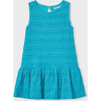 Dívčí šaty Dívčí šaty Mayoral 3945.6N.Mini.PPY2 tyrkysová 66X, vel. 104