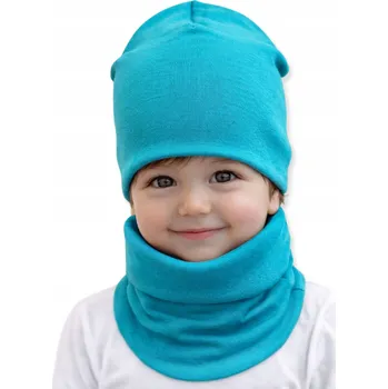 Čepice Souprava ČEPICE + NÁKRČNÍK 74-80-86 kojenecká souprava 40/44 JARNÍ NÁMOŘNICKÁ