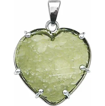 Přívěsek Stříbrný přívěsek s vltavínem srdce 37 0378