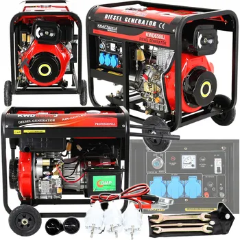 Elektrocentrála Přenosný jednofázový generátor proudu Kraft&Dele 6500 W, dieselový