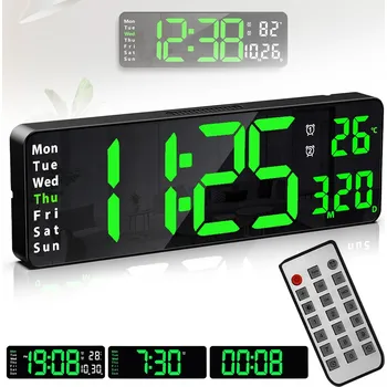 Hodiny Velké digitální nástěnné hodiny, velký LCD displej digitální nástěnný displej hodin