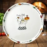 Talíř na pizzu s motivem kuchaře MONDEX GALLA 30 cm bílý