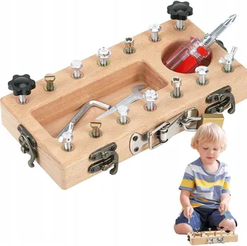 Dřevěná hračka HRAČKA MANIPULAČNÍ SENZORICKÁ VZDĚLÁVACÍ DŘEVĚNÁ