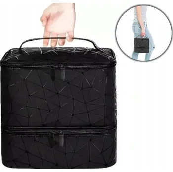 Kosmetická taška Cestovní dámská kosmetická taška organizér kufřík na kosmetiku dvouvrstvý