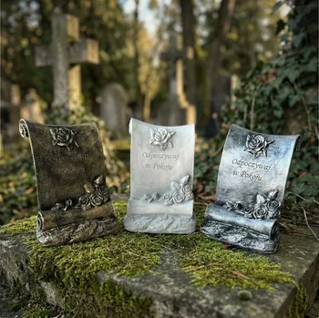 Náhrobní figurka s nápisem Odpočívej v pokoji MONDEX WS.37 18,5 cm stříbrná