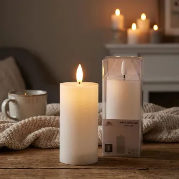 Svíčka LED svíčka válec MONDEX IDALIA 5x10 cm bílá