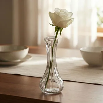 Váza Váza na 1 květ MONDEX SERENITE 4×6×16 cm průhledná