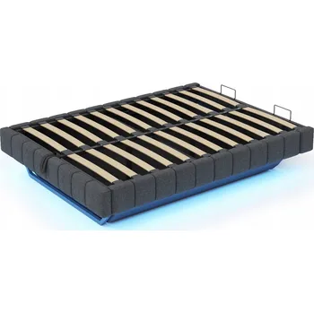 Postel Jednolůžková dřevěná postel Arhatreya 140x200 cm šedá