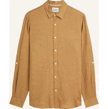 Pánská košile Scotch & Soda Pánská Lněná Košile Regular Fit, koňaková, 40
