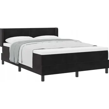 Postel Černá pružinová postel s pěnovou matrací 204x142x24 cm