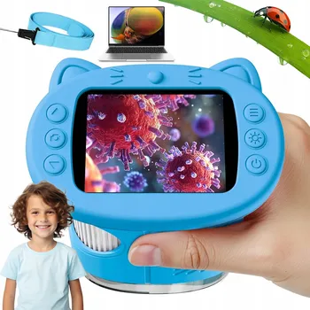 Mikroskop PŘENOSNÝ DIGITÁLNÍ MIKROSKOP PRO DĚTI KAPESNÍ RUČNÍ + PŘÍSLUŠENSTVÍ 1000X