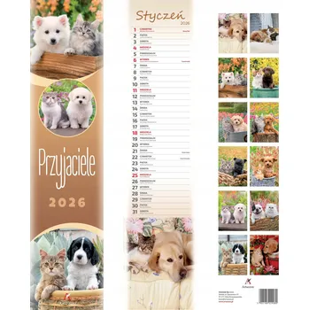 Obraz Nástěnný kalendář proužkový 2026 Přátelé 135x588mm ARTSEZON