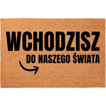 Rohožka KOKOSOVÁ ROHOŽKA PŘED DVEŘE 60X40 cm - VÍTEJTE U NÁS