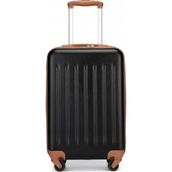 Lehký kabinový ABS+PC kufr Kono - černo-hnědý - 33 L
