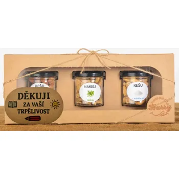 Dárková krabička Dárková sada Kešu či Mandlí 3ks NAMIXUJ si SÁM Děkuji za Vaši trpělivost (Dárková sada Kešu či Mandlí 3ks NAMIXUJ si SÁM Děkuji za Vaši trpělivost)