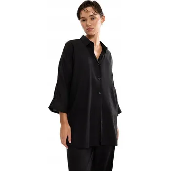 Dámská košile Triumph dámská košile s dlouhým rukávem, bez vzoru, černá Shirt 01, velikost 44